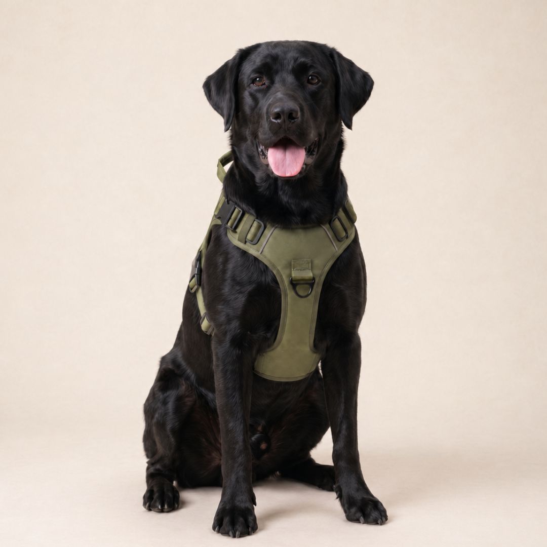 Harnais tactique anti-traction BRASKO HUNDSY — vue principale vert militaire