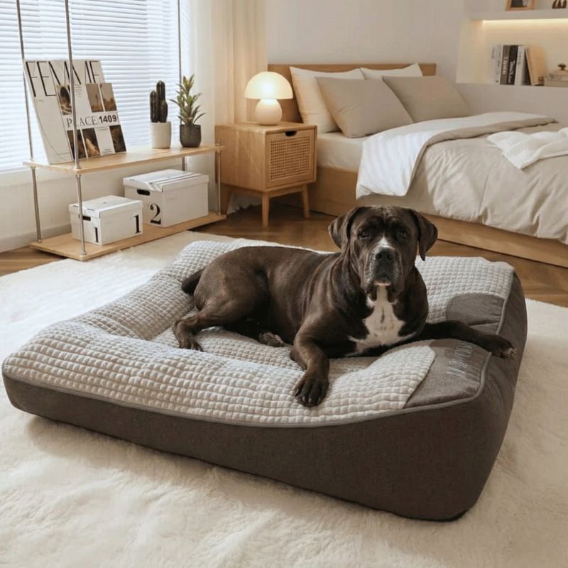 Grand Lit pour Chien Ergonomique - Espace XXL & Housse Lavable | HELSINKI
