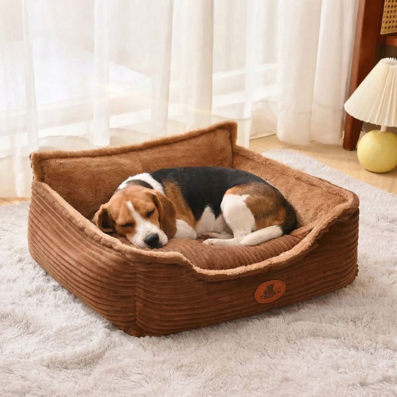 Chien avec Panier pour chien velours CORDUROY HUNDSY