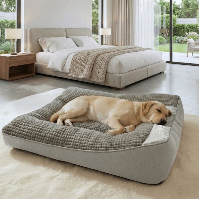Grand Lit pour Chien Ergonomique - Espace XXL & Housse Lavable | HELSINKI