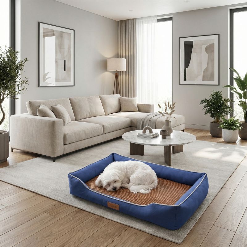 Lit pour chien respirant BALI HUNDSY — coloris bleu