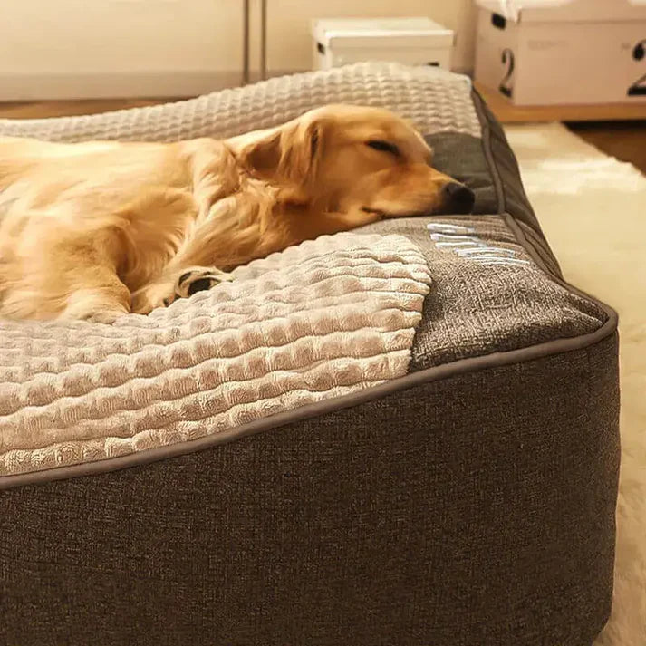 Grand Lit pour Chien Ergonomique - Espace XXL & Housse Lavable | HELSINKI