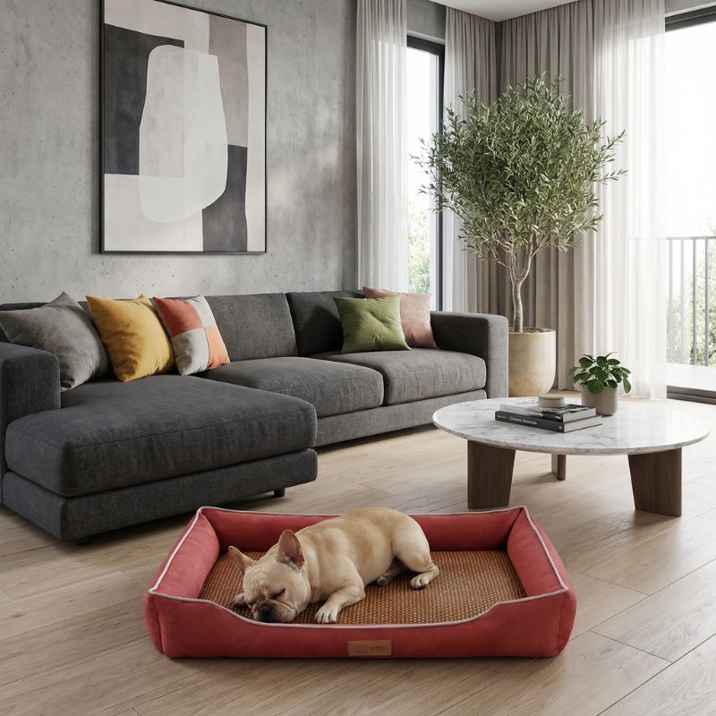 Lit pour chien respirant BALI HUNDSY — coloris rouge
